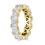 3.81ct Trillion Cut Diamond Eternity Band in 18k Yellow Gold