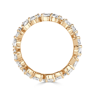 3.51ct Pear Shaped Diamond Eternity Band in 18K Champagne Yellow Gold