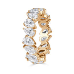 3.51ct Pear Shaped Diamond Eternity Band in 18K Champagne Yellow Gold