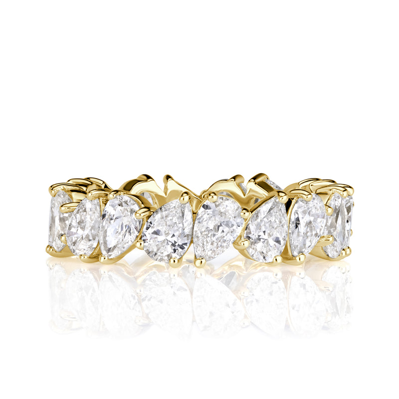 3.51ct Pear Shaped Diamond Eternity Band in 18K Yellow Gold