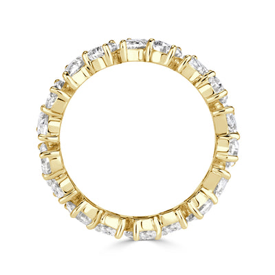 3.51ct Pear Shaped Diamond Eternity Band in 18K Yellow Gold