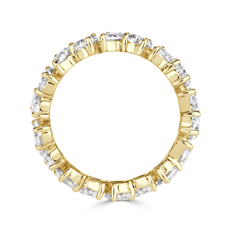 3.51ct Pear Shaped Diamond Eternity Band in 18K Yellow Gold