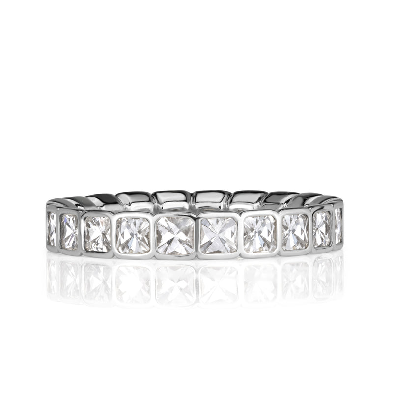 1.38ct Pixel Cut Bezel Set Diamond Eternity Band in 18k White Gold