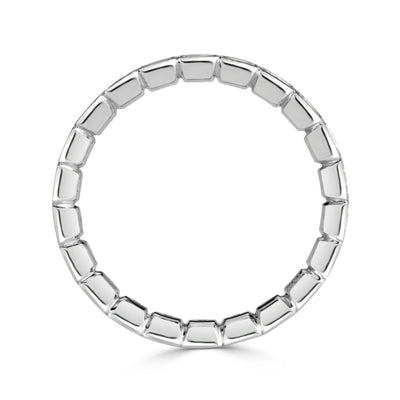 1.38ct Pixel Cut Bezel Set Diamond Eternity Band in 18k White Gold