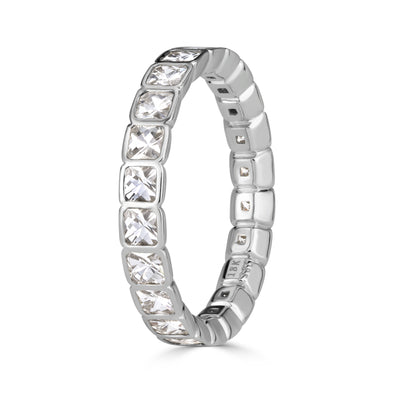 1.38ct Pixel Cut Bezel Set Diamond Eternity Band in 18k White Gold