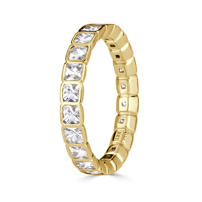 1.38ct Pixel Cut Bezel Set Diamond Eternity Band in 18k Yellow Gold