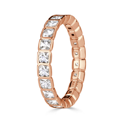 1.38ct Pixel Cut Bezel Set Diamond Eternity Band in 18k Rose Gold