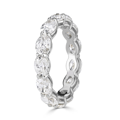 3.97ct Oval Cut Diamond Eternity Band in 18K White Gold