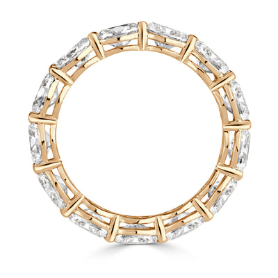 3.97ct Oval Cut Diamond Eternity Band in 18K Champagne Yellow Gold