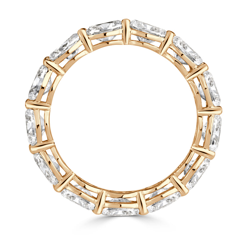 3.97ct Oval Cut Diamond Eternity Band in 18K Champagne Yellow Gold