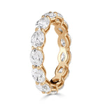 3.97ct Oval Cut Diamond Eternity Band in 18K Champagne Yellow Gold