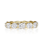 3.97ct Oval Cut Diamond Eternity Band in 18K Yellow Gold