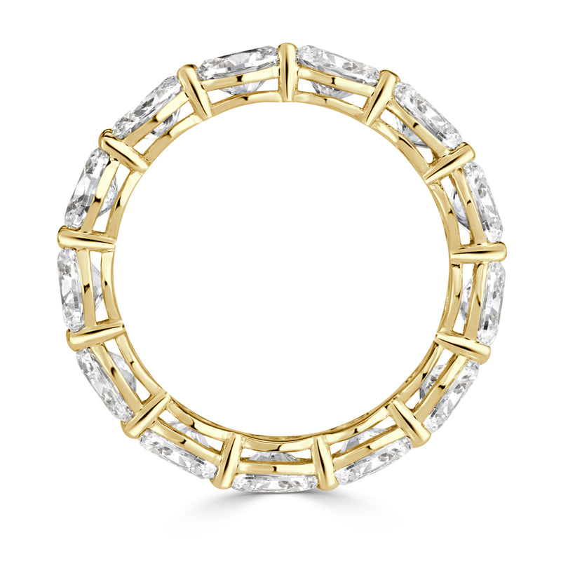 3.97ct Oval Cut Diamond Eternity Band in 18K Yellow Gold