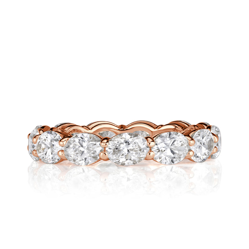 3.97ct Oval Cut Diamond Eternity Band in 18K Rose Gold