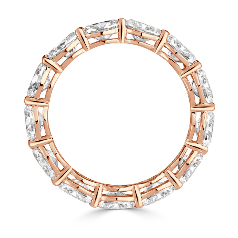 3.97ct Oval Cut Diamond Eternity Band in 18K Rose Gold