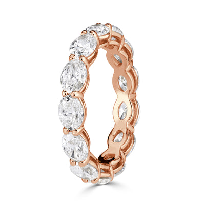 3.97ct Oval Cut Diamond Eternity Band in 18K Rose Gold