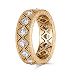 1.14ct Pixel Cut Diamond Milgrain Eternity Band in 18K Champagne Yellow Gold