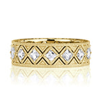 1.14ct Pixel Cut Diamond Milgrain Eternity Band in 18K Yellow Gold