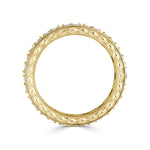 1.14ct Pixel Cut Diamond Milgrain Eternity Band in 18K Yellow Gold