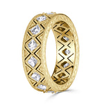 1.14ct Pixel Cut Diamond Milgrain Eternity Band in 18K Yellow Gold