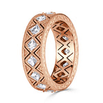 1.14ct Pixel Cut Diamond Milgrain Eternity Band in 18K Rose Gold