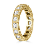 1.30 Pixel Cut Diamond Milgrain Eternity Band in 18K Yellow Gold