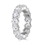 5.15 Hexagon Cut Diamond Eternity Band in 18K White Gold