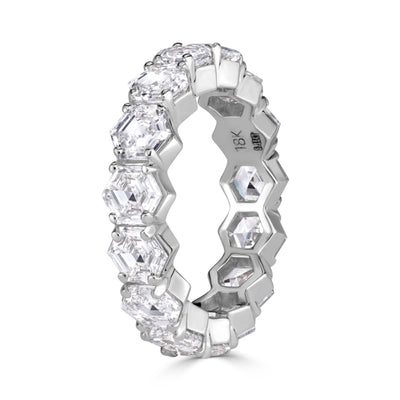 5.15 Hexagon Cut Diamond Eternity Band in 18K White Gold