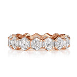 5.15 Hexagon Cut Diamond Eternity Band in 18K Rose Gold