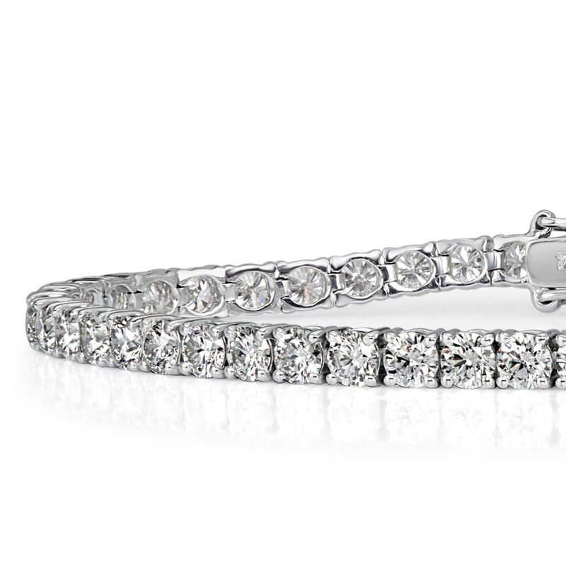 9.70ct Round Brilliant Cut Diamond Tennis Bracelet in 18K White Gold