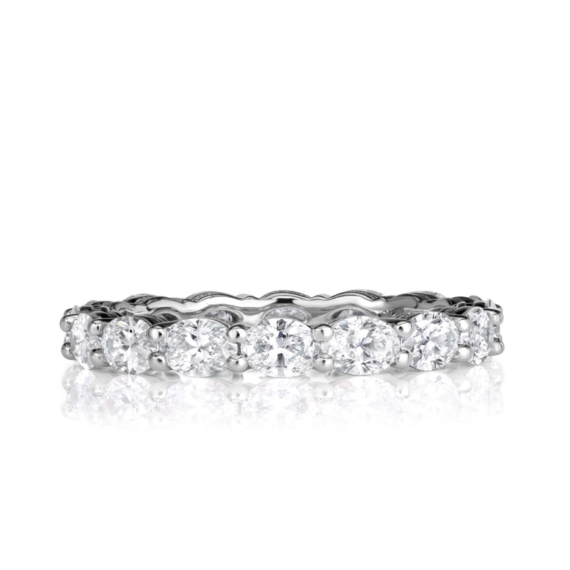 2.00ct Oval Cut Diamond Eternity Band in 18k White Gold