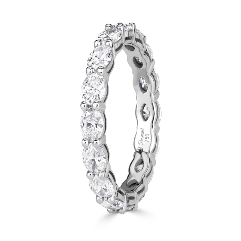 2.00ct Oval Cut Diamond Eternity Band in 18k White Gold