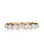 2.00ct Oval Cut Diamond Eternity Band in 18k Champagne Yellow Gold