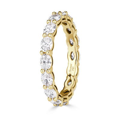 2.00ct Oval Cut Diamond Eternity Band in 18k Yellow Gold