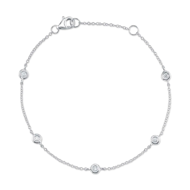 0.13ct Round Brilliant Cut Diamonds by the Yard Bracelet in 14k White Gold