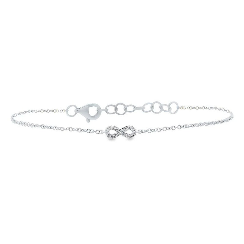 0.04ct Round Brilliant Cut Diamond Infinity Bracelet in 14K White Gold