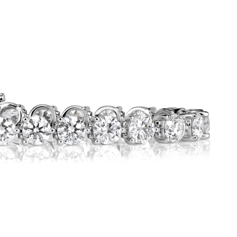 10.37ct Round Brilliant Cut Diamond Tennis Bracelet in 18K White Gold