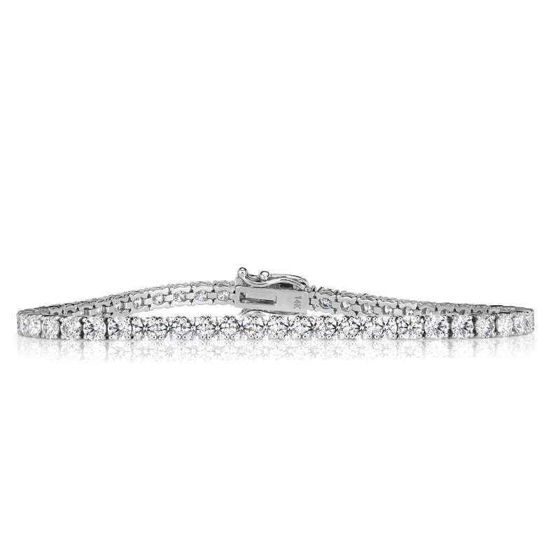 6.94ct Round Brilliant Cut Diamond Tennis Bracelet in 14K White Gold