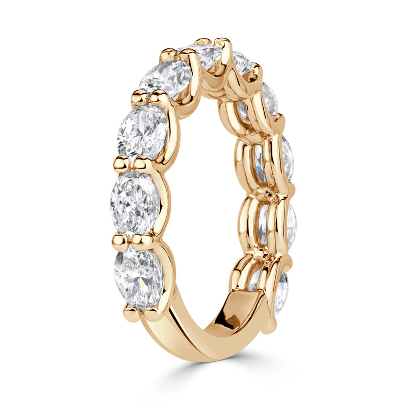 1.85ct Oval Cut Diamond Band in 18K Champagne Yellow Gold