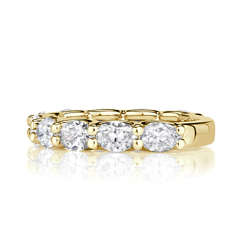 1.85ct Oval Cut Diamond Band in 18K Yellow Gold