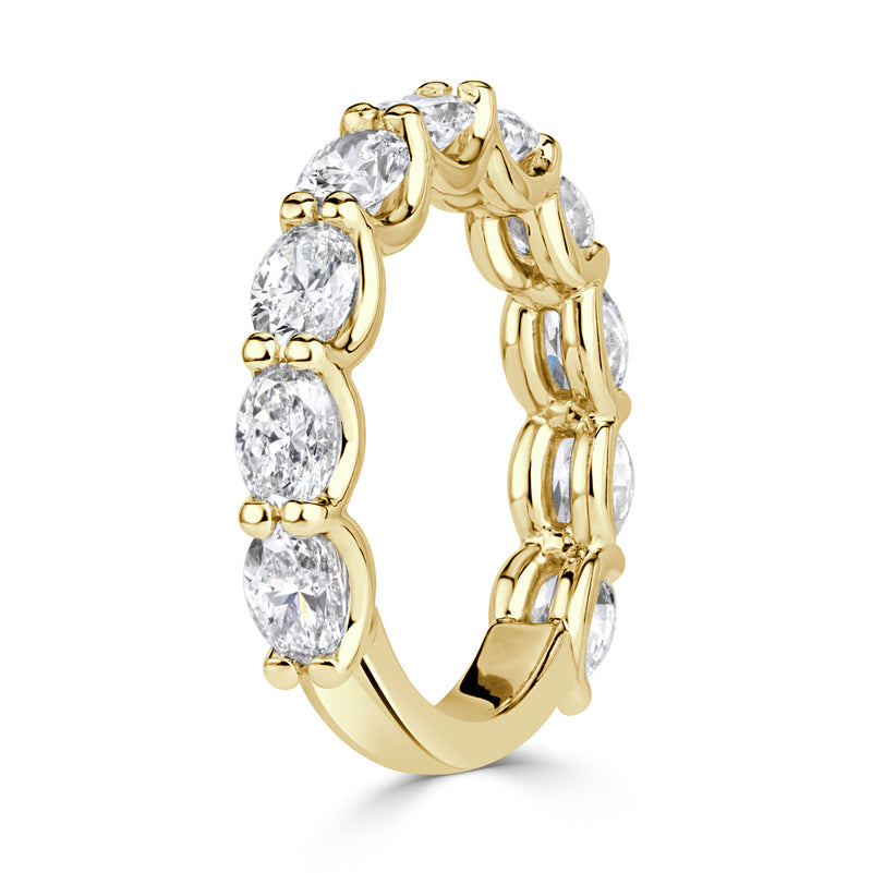 1.85ct Oval Cut Diamond Band in 18K Yellow Gold