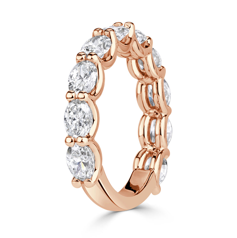 1.85ct Oval Cut Diamond Band in 18K Rose Gold