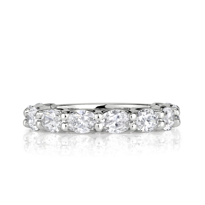 1.85ct Oval Cut Diamond Band in 18K White Gold