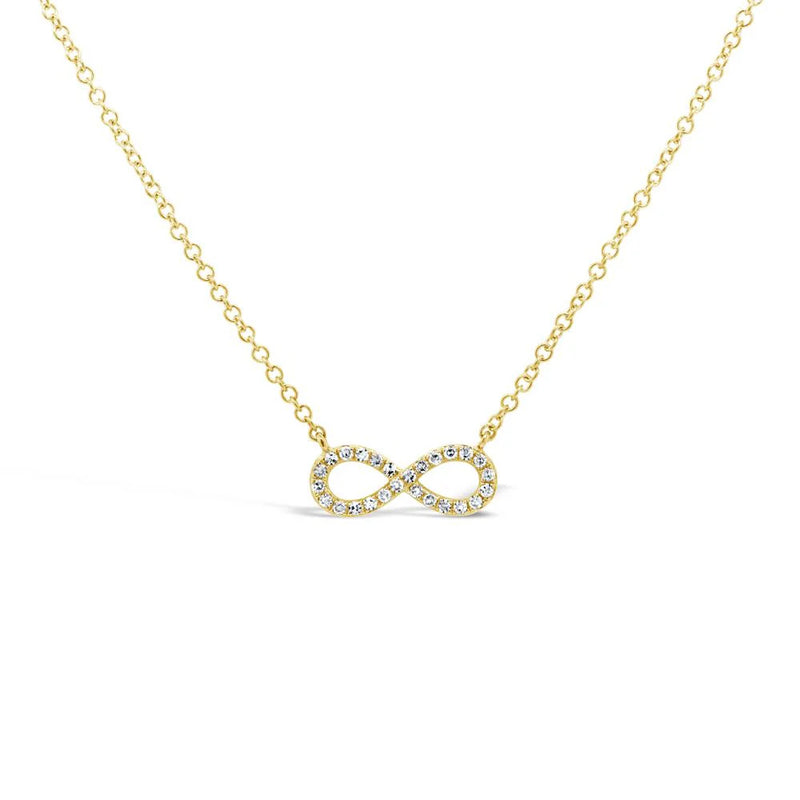 0.08ct Round Brilliant Cut Diamond Infinity Necklace in 14K Yellow Gold