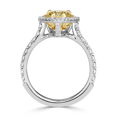 3.75ct Fancy Light Yellow Pear Shaped Diamond Engagement Ring in Platinum