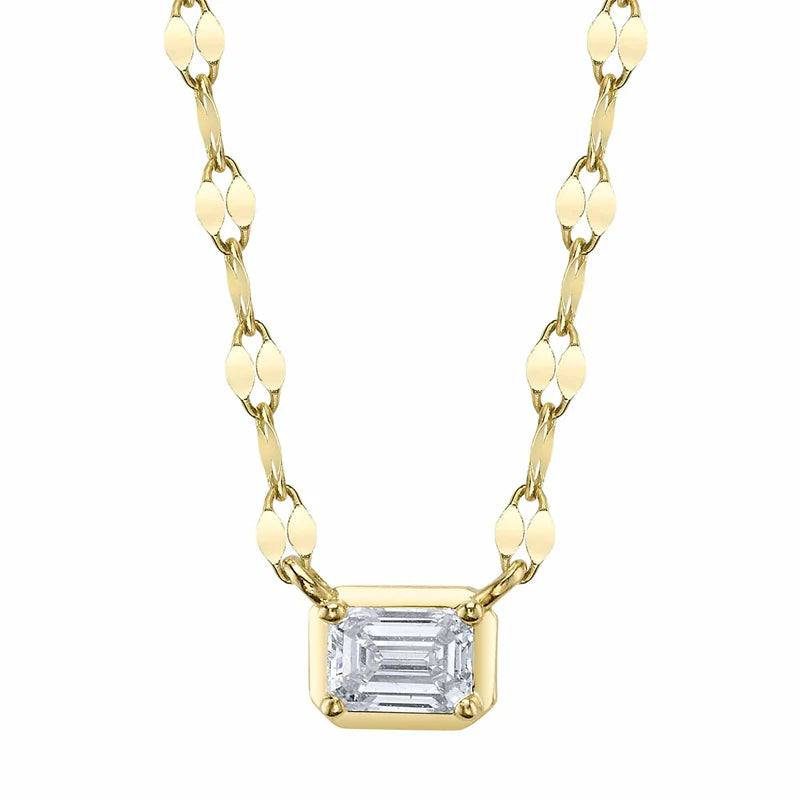 0.20ct Emerald Cut Diamond Pendant in 14K Yellow Gold