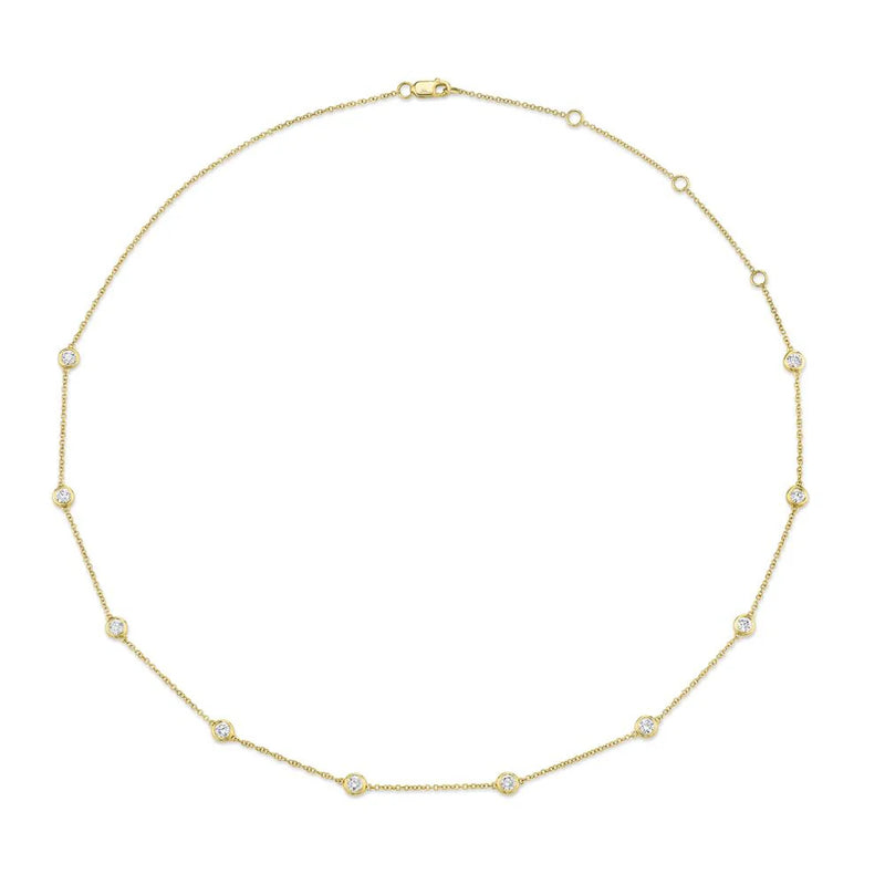 1.02ct Round Brilliant Cut Diamonds by the Yard Necklace in 14K Yellow Gold