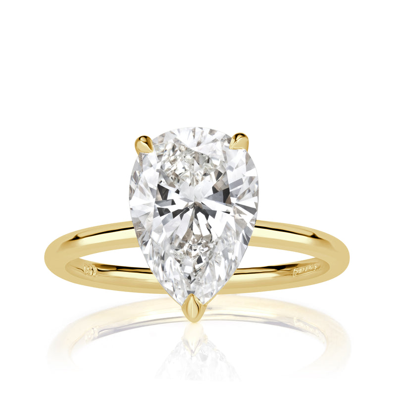 3.38ct Pear Shaped Diamond Engagement Ring