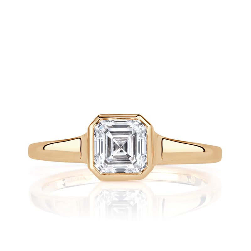 1.01ct Asscher Cut Diamond Engagement Ring