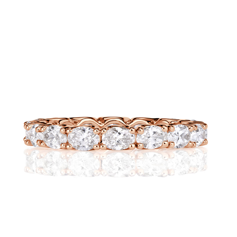 2.00ct Oval Cut Diamond East-West Eternity Band in 18K Rose Gold